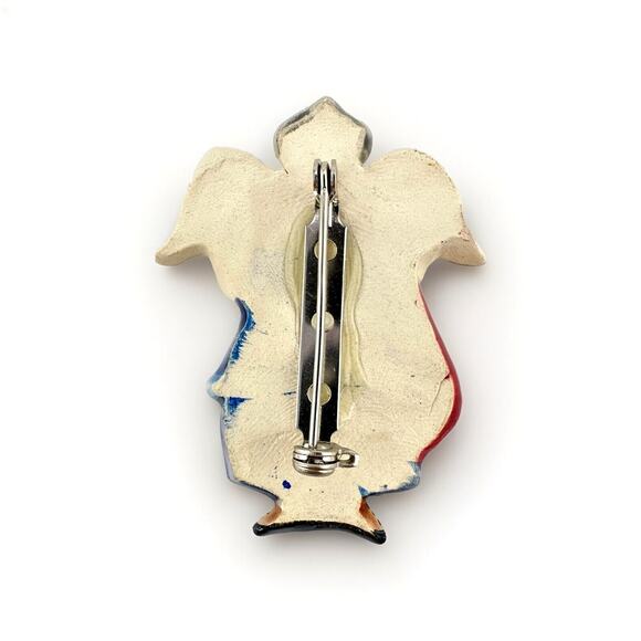 2”x1.5” Art To Wear 1998 22K Gold Trim Grandma Grandkids Handmade Brooch - Picture 2 of 5